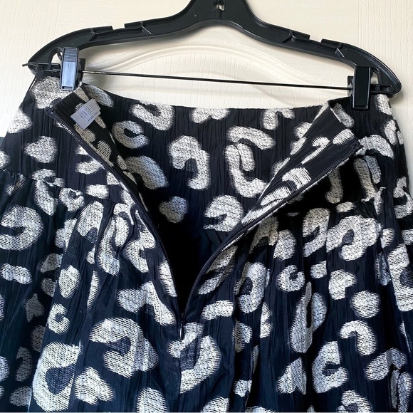 Hunter Bell Skirt London Flounce Flared Jacquard Mini Onyx Cheetah 12 NWT - Picture 6 of 8